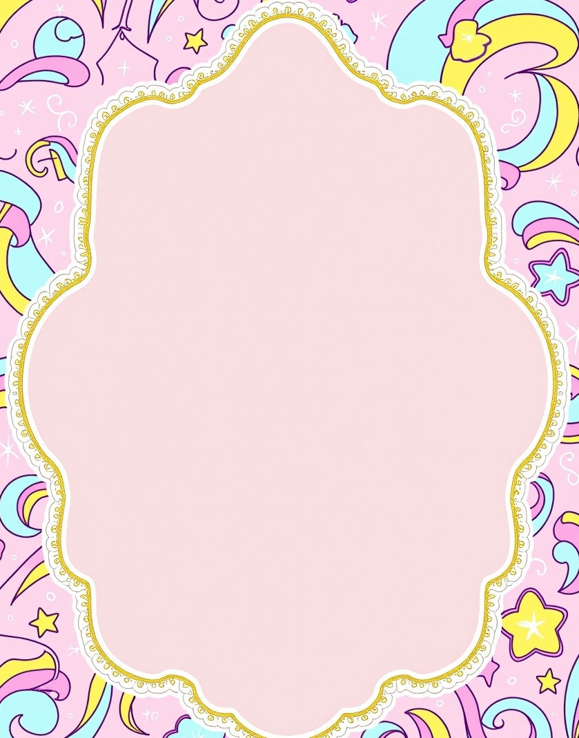 Whimsical Pink Unicorn Star Swirl Rug