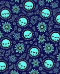 Cute Teal Sun Flowers Navy Background Rug