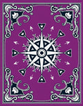 Purple White Compass Rose Art Nouveau Rug