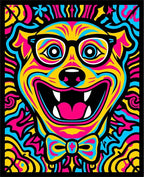 Vibrant Psychedelic Dog Portrait Rug
