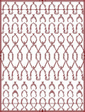 Deep Red Arch Medallion Arrangement Rug
