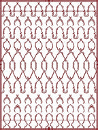 Deep Red Arch Medallion Arrangement Rug
