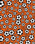 Vibrant Orange Black White Circles Rug