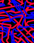 Vibrant Red Blue Abstract Lines Rug