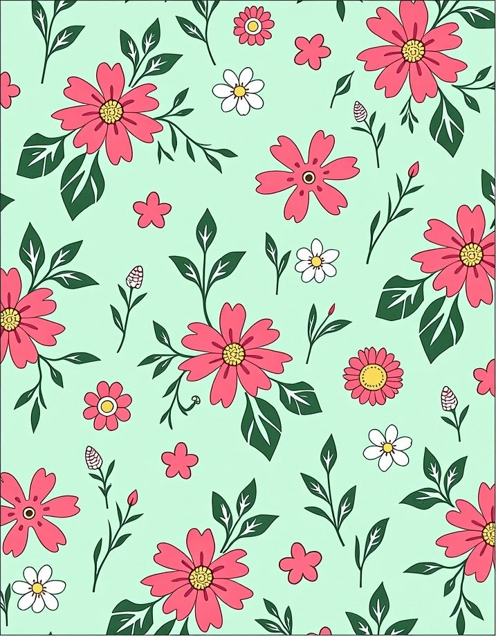 Spring Pink Daisy Meadow Rug