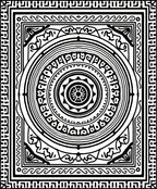 Black White Concentric Circle Mandala Rug