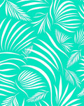 Bright Teal Palm Frond Lush Rug