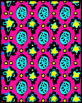 Bold Pink Aqua Yellow Starburst Rug