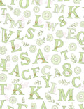 Sage Floral Alphabet Collage Rug