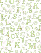Sage Floral Alphabet Collage Rug