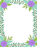 Violet Floral Vine Border Rug
