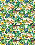 Whimsical Green Tropical Creature Cartoon Rug