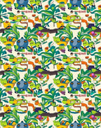 Whimsical Green Tropical Creature Cartoon Rug