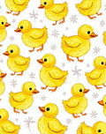 Whimsical Yellow Duckling Garden Pattern Rug