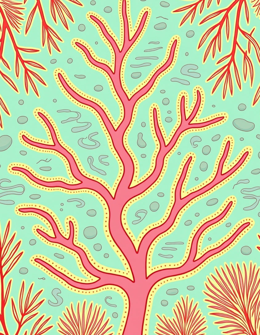 Coral Reef Branching Garden Rug