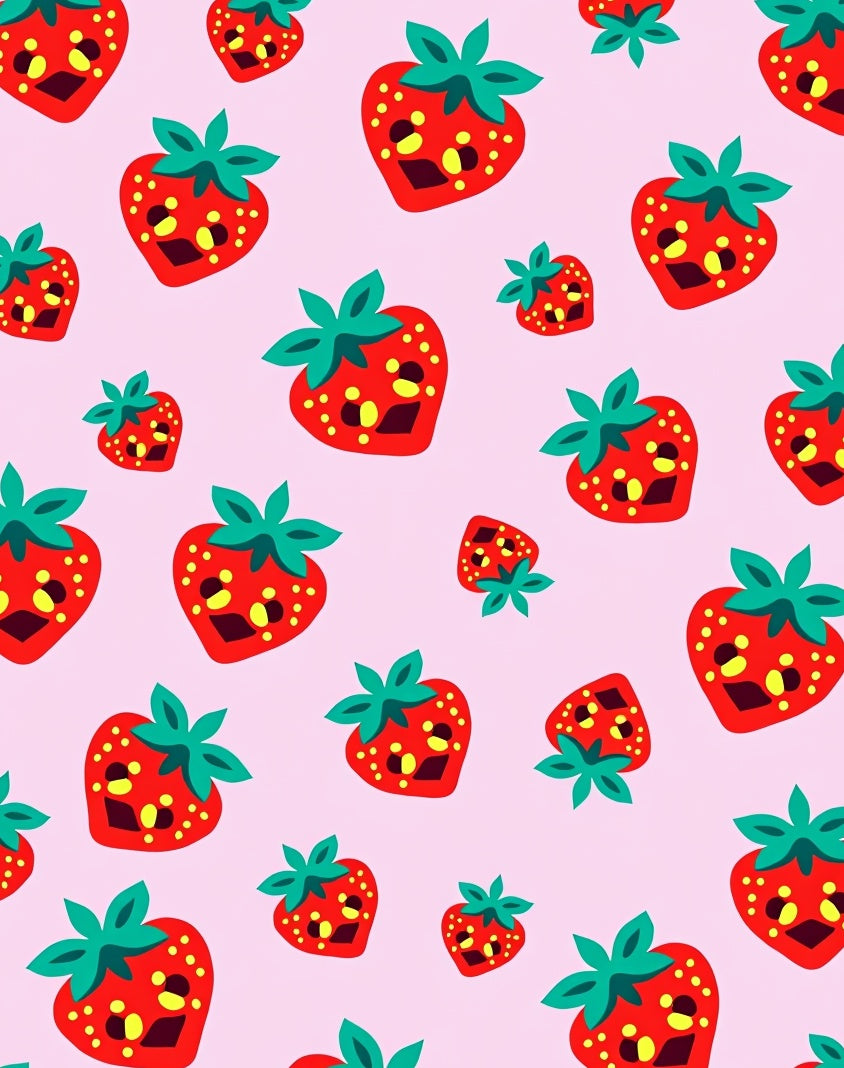 Whimsical Strawberry Patch Pink Rug