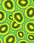 Vibrant Green Kiwi Slices Rug