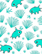 Aqua Fish Coral Whimsy Rug