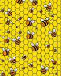Golden Yellow Honeycomb Bee Assemblage Rug