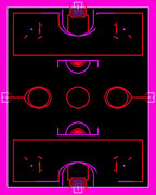 Vibrant Pink Red Geometric Abstraction Rug