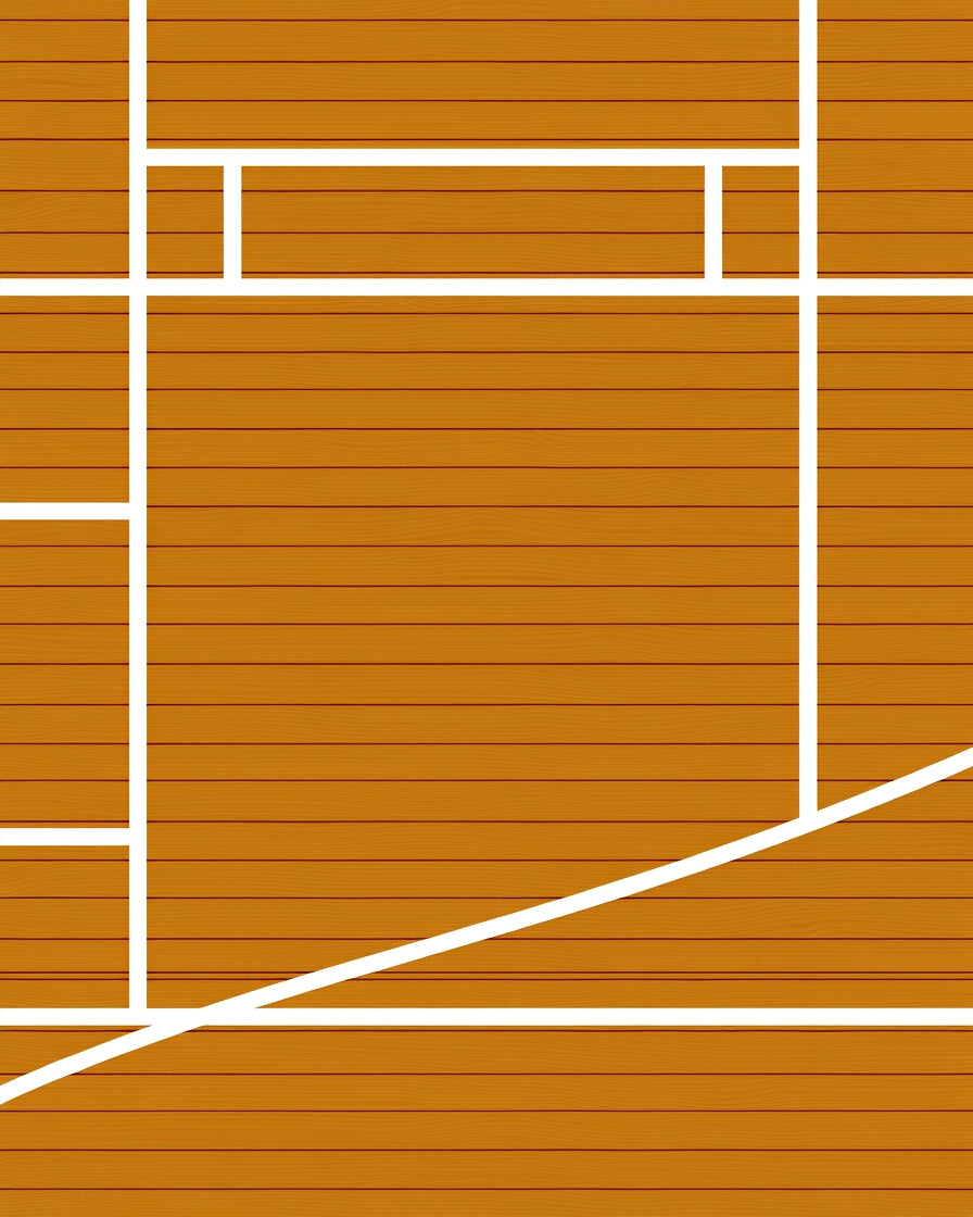 Warm Wood Grain Geometric Court Rug