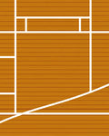 Warm Wood Grain Geometric Court Rug