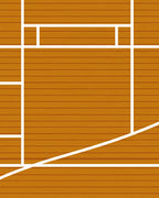 Warm Wood Grain Geometric Court Rug