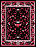 Crimson Red Vampire Mouth Floral Rug