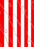 Crimson White Abstract Swirl Stripe Rug