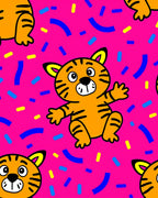 Pink Tiger Confetti Celebration Rug