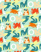 Whimsical Comic Characters Abstract Shapes Rug