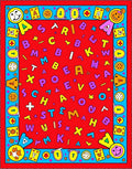 Colorful Alphabet Border Rug