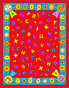 Colorful Alphabet Border Rug