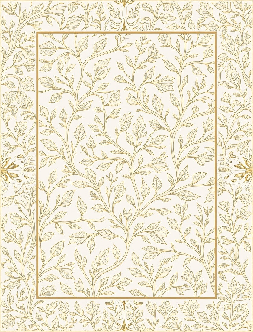 Golden Vines Floral Medallion Rug
