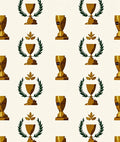 Golden Trophy Laurel Wreath Pattern Rug