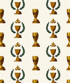 Golden Trophy Laurel Wreath Pattern Rug