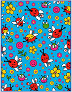 Whimsical Ladybug Garden Floral Rug