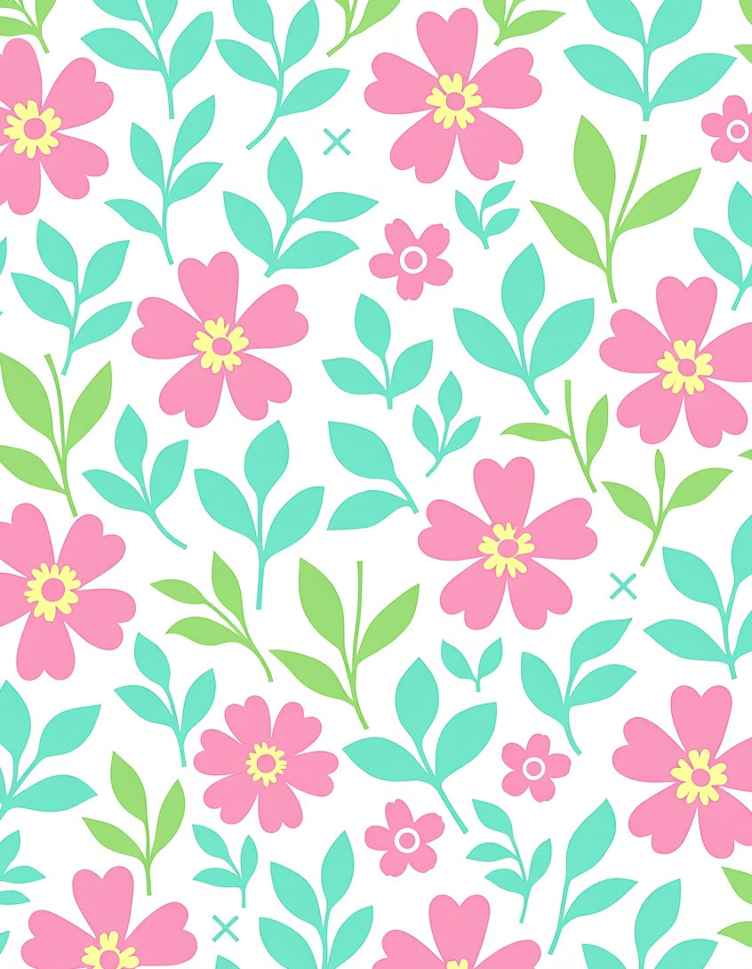 Whimsical Pink Flower Garden Rug