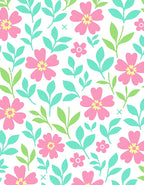 Whimsical Pink Flower Garden Rug
