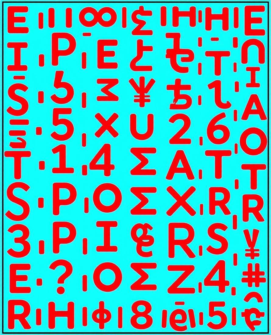 Retro Red Alphabet Tile Rug
