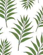 Green Fern Frond Leaf Botanical Rug