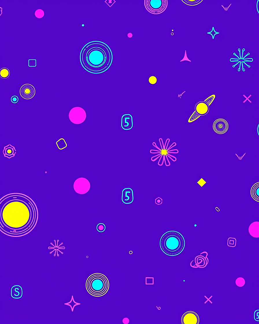 Cosmic Bright Shapes Vibrant Galaxy Rug