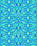 Aqua Blue Swirling Organic Contemporary Rug