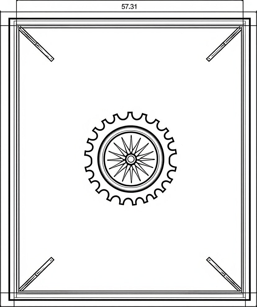 Ornate Sunburst Compass Medallion Square Rug