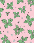 Peachy Pink Green Leaf Blossom Stars Rug
