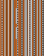 Bold Orange Black White Striped Chain Rug