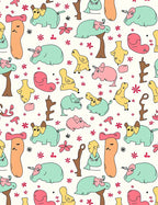 Whimsical Pastel Creatures Garden Rug