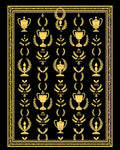 Golden Trophies Laurel Wreath Border Rug