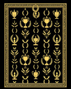 Golden Trophies Laurel Wreath Border Rug