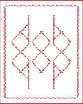 Crimson Diamond Stitch Medallion Rug